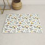 Horses and Sunflowers, Horse Art, Horse Decor, Yellow Flowers, Equestrian Art Rug Gallery Image 1