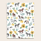 Horses and Sunflowers, Horse Art, Horse Decor, Yellow Flowers, Equestrian Art Notebook Gallery Image 4