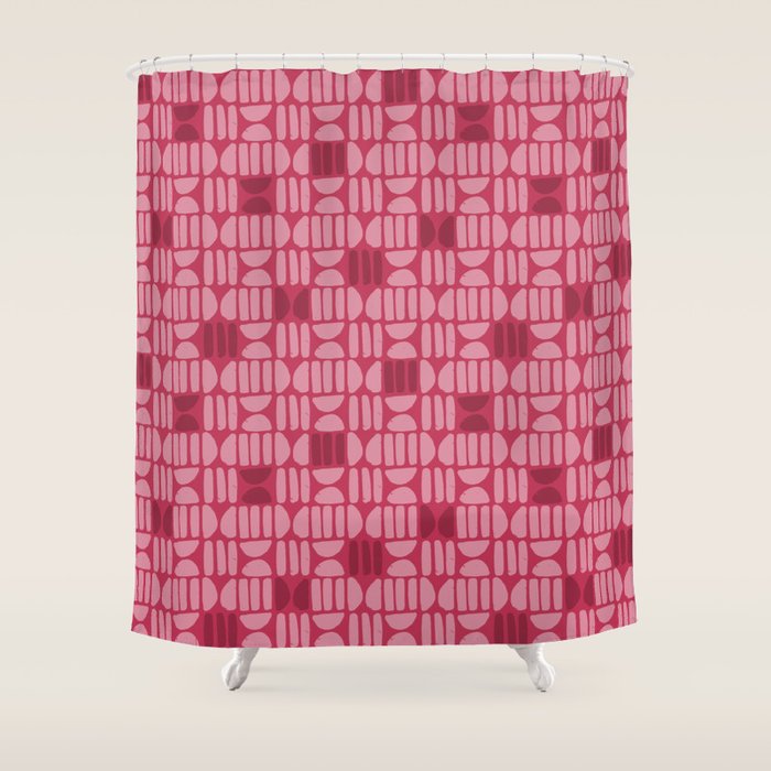 Boho Minimalism . Viva Magenta Shower Curtain Gallery Image 1