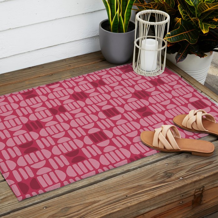 Boho Minimalism . Viva Magenta Outdoor Rug Gallery Image 2