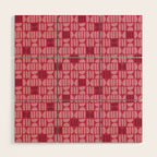 Boho Minimalism . Viva Magenta Wood Wall Art Gallery Image 1