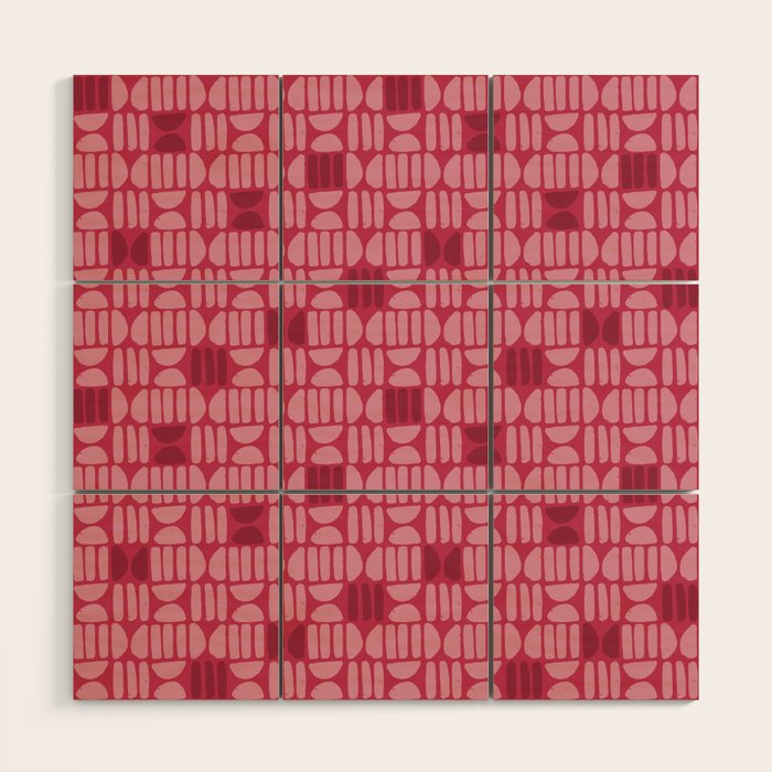 Boho Minimalism . Viva Magenta Wood Wall Art Gallery Image 1