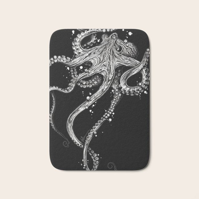 Octopus (black) Bath Mat Gallery Image 1