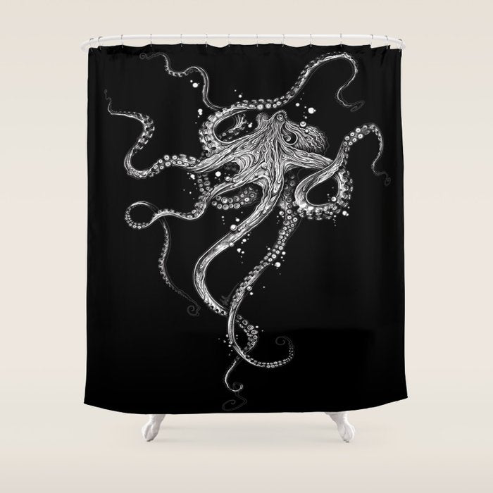 Octopus (black) Shower Curtain Gallery Image 1