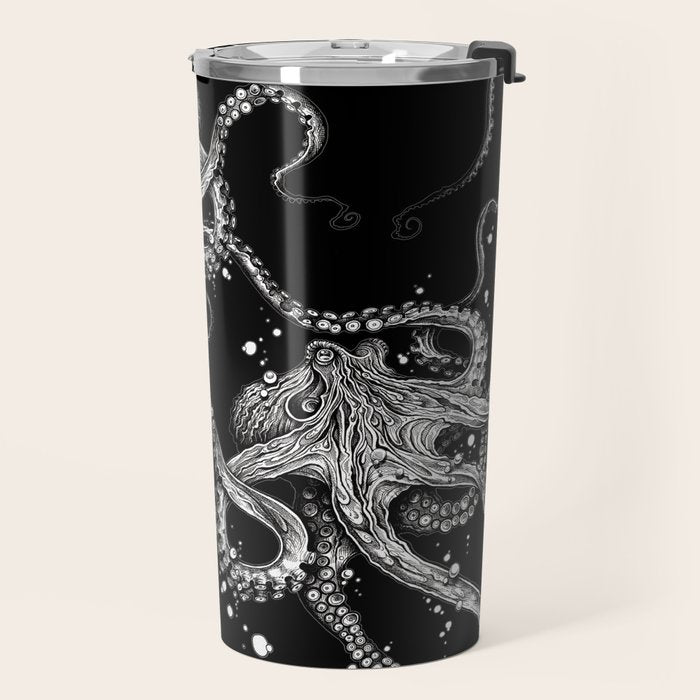 Octopus (black) Travel Mug Gallery Image 2
