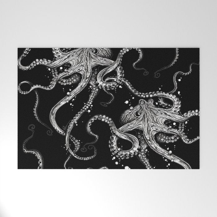 Octopus (black) Welcome Mat Gallery Image 1