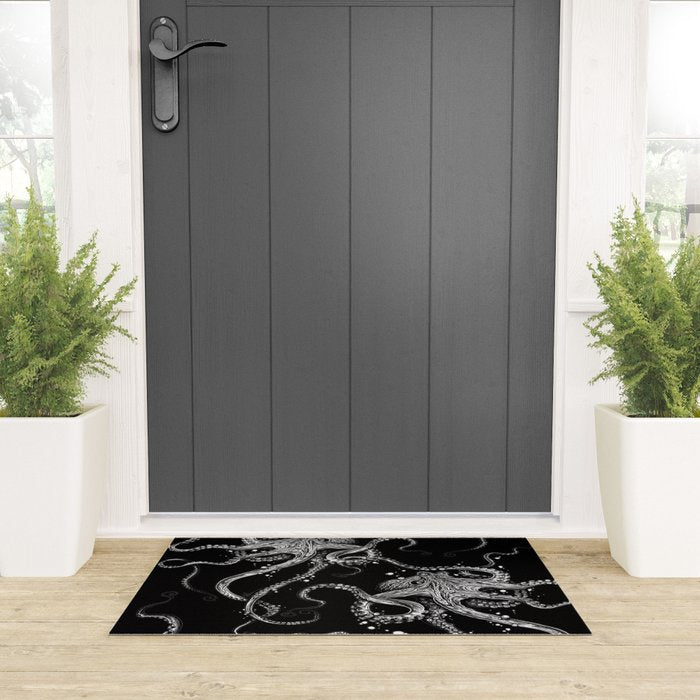 Octopus (black) Welcome Mat Gallery Image 3