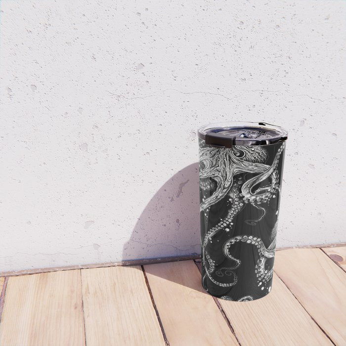 Octopus (black) Travel Mug Gallery Image 4