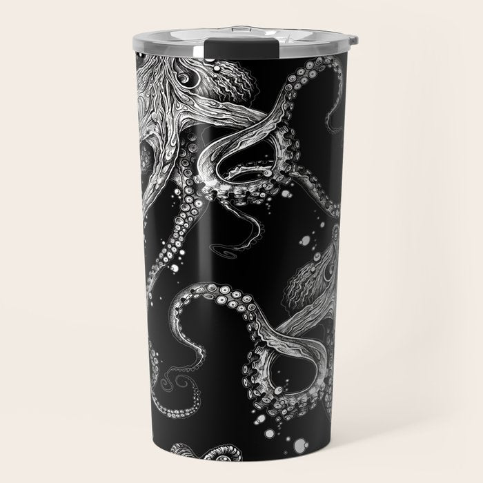Octopus (black) Travel Mug Gallery Image 1