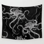 Octopus (black) Wall Tapestry Gallery Image 4