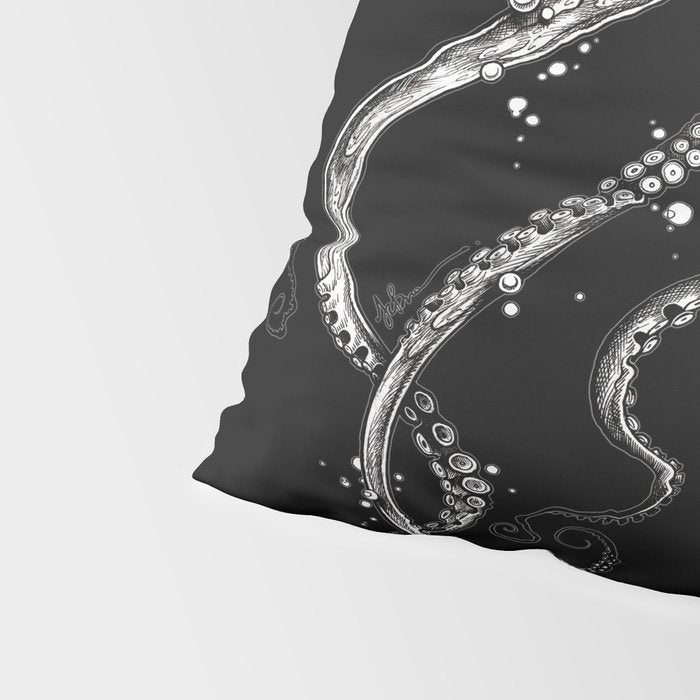Octopus (black) Pillow Sham Gallery Image 4