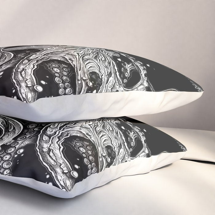 Octopus (black) Pillow Sham Gallery Image 3