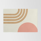 Mid century modern pink Sun and Rainbow Rug Gallery Image 2