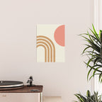 Mid century modern pink Sun and Rainbow Poster Gallery Image 2