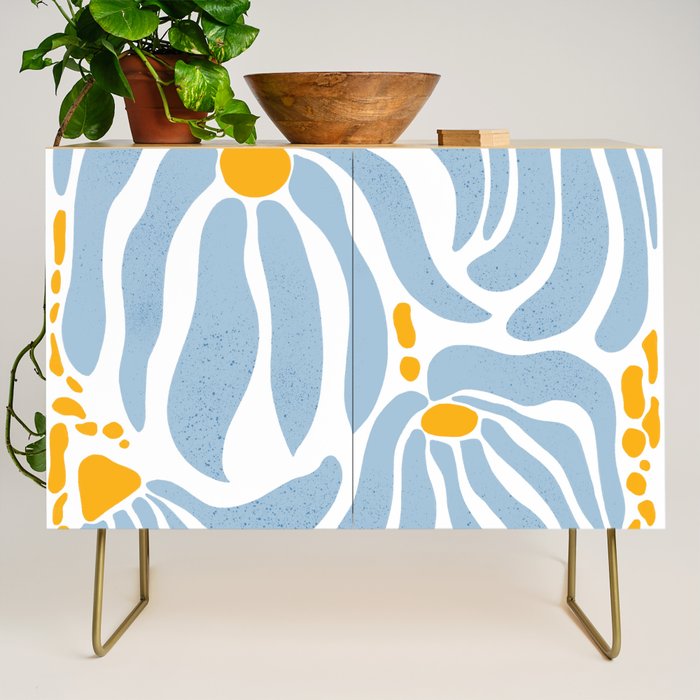 Light Blue flowers  Credenza Gallery Image 1