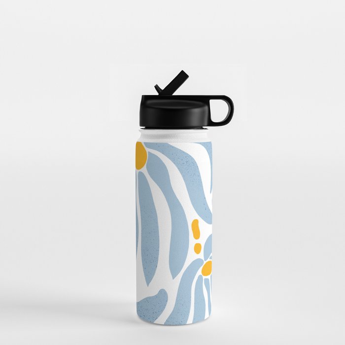 Light Blue flowers  Water Bottle Gallery Image 1