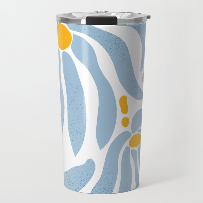 Light Blue flowers  Travel Mug Gallery Image 1