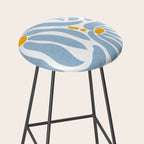 Light Blue flowers  Stool Gallery Image 2