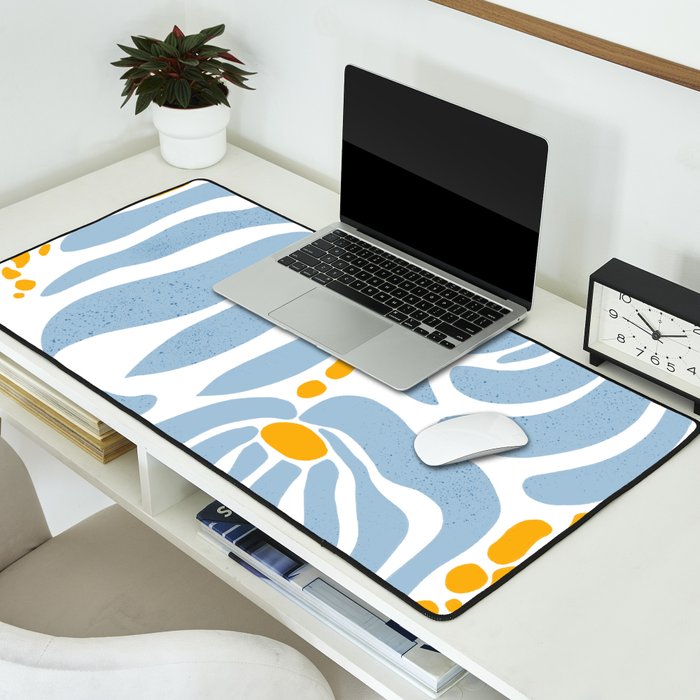 Light Blue flowers  Desk Mat Gallery Image 2
