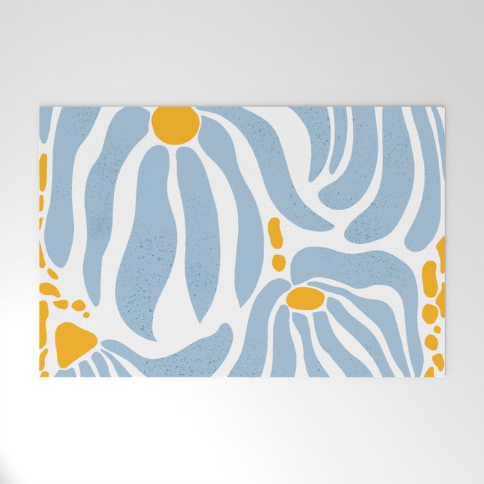 Light Blue flowers  Welcome Mat Gallery Image 1