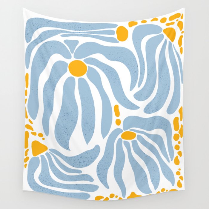 Light Blue flowers  Wall Tapestry Gallery Image 4