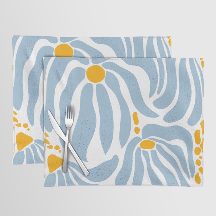 Light Blue flowers  Placemat Gallery Image 1
