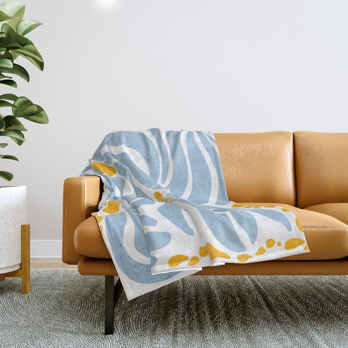 Light Blue flowers  Throw Blanket Gallery Image 1