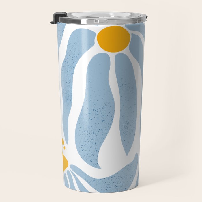 Light Blue flowers  Travel Mug Gallery Image 3