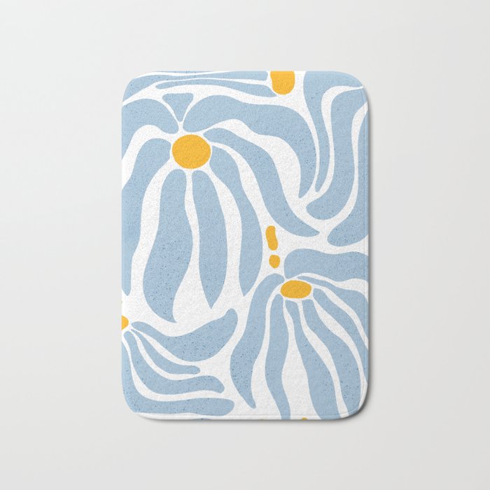 Light Blue flowers  Bath Mat Gallery Image 1