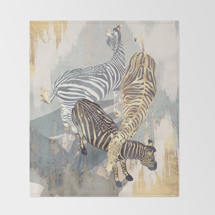 Metallic Zebras Throw Blanket Gallery Image 2