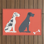 Great Dane Dog Illustration Outdoor Rug Gallery Image 1