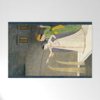     Painting. Recreation. Lovers playing with fireworks. Painted on paper Welcome Mat Gallery Image 1
