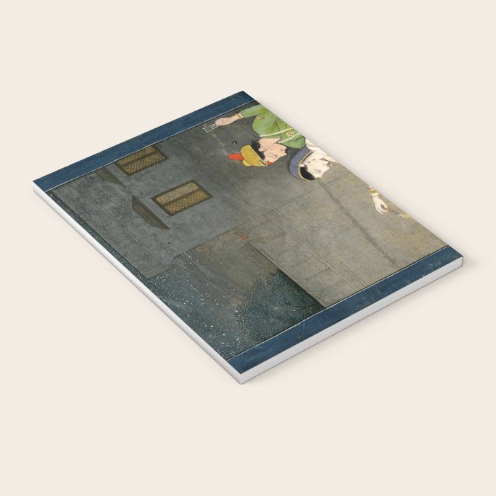     Painting. Recreation. Lovers playing with fireworks. Painted on paper Notebook Gallery Image 3