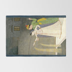     Painting. Recreation. Lovers playing with fireworks. Painted on paper Rug Gallery Image 2