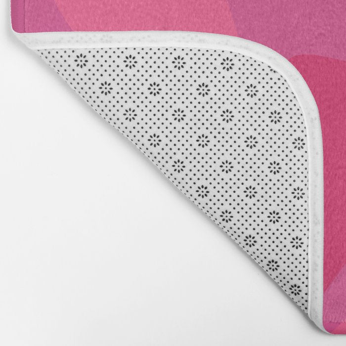 Hot Pink Maximalist Retro Liquid Swirl Abstract Pattern Square Bath Mat Gallery Image 2