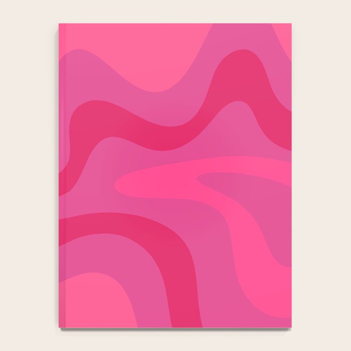 Hot Pink Maximalist Retro Liquid Swirl Abstract Pattern Square Notebook Gallery Image 4