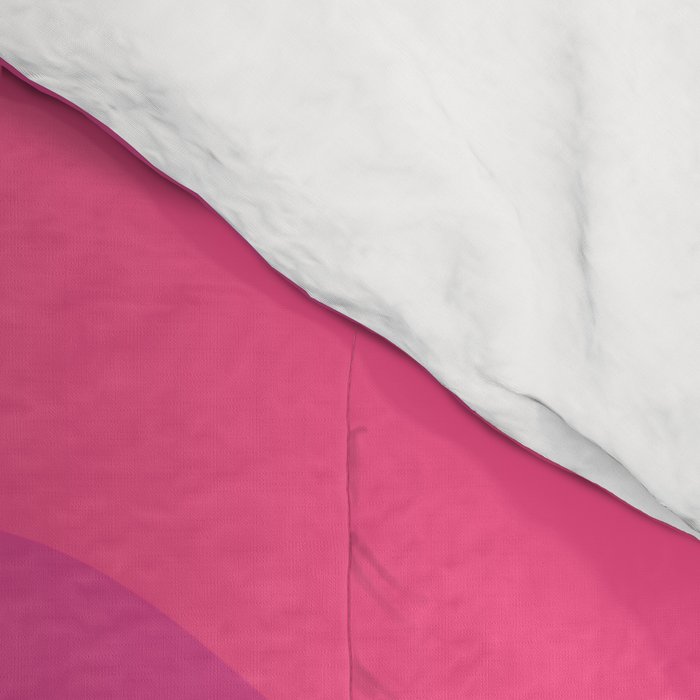 Hot Pink Maximalist Retro Liquid Swirl Abstract Pattern Square Comforter Gallery Image 4