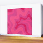 Hot Pink Maximalist Retro Liquid Swirl Abstract Pattern Square Wall Mural Gallery Image 2