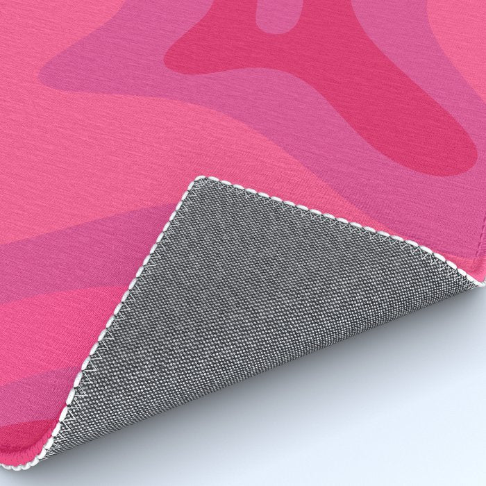 Hot Pink Maximalist Retro Liquid Swirl Abstract Pattern Square Rug Gallery Image 4