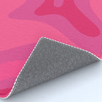 Hot Pink Maximalist Retro Liquid Swirl Abstract Pattern Square Rug Gallery Image 4