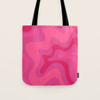 Hot Pink Maximalist Retro Liquid Swirl Abstract Pattern Square Tote Bag Gallery Image 1