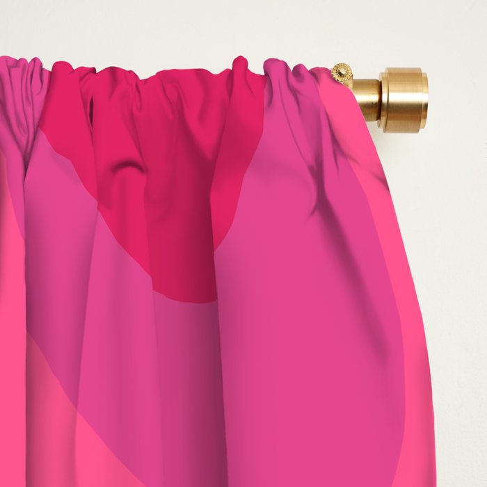 Hot Pink Maximalist Retro Liquid Swirl Abstract Pattern Square Window Curtain Gallery Image 2