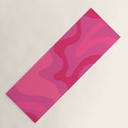 Hot Pink Maximalist Retro Liquid Swirl Abstract Pattern Square Yoga Mat Gallery Image 1