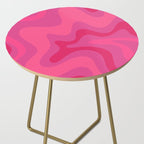 Hot Pink Maximalist Retro Liquid Swirl Abstract Pattern Square Side Table Gallery Image 2