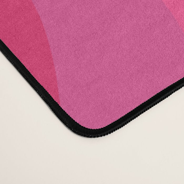 Hot Pink Maximalist Retro Liquid Swirl Abstract Pattern Square Desk Mat Gallery Image 4