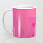 Hot Pink Maximalist Retro Liquid Swirl Abstract Pattern Square Coffee Mug Gallery Image 3