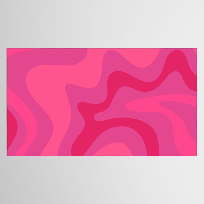 Hot Pink Maximalist Retro Liquid Swirl Abstract Pattern Square Tablecloth Gallery Image 2