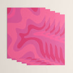 Hot Pink Maximalist Retro Liquid Swirl Abstract Pattern Square Wrapping Paper Gallery Image 3