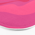 Hot Pink Maximalist Retro Liquid Swirl Abstract Pattern Square Bath Mat Gallery Image 3