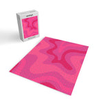Hot Pink Maximalist Retro Liquid Swirl Abstract Pattern Square Jigsaw Puzzle Gallery Image 2